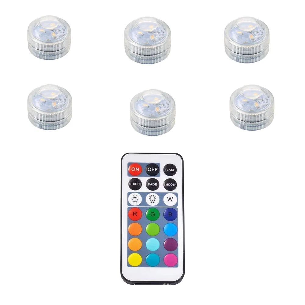 AquaGlow Mini Unterwasser-LED Lichter | RGB Farbwechsel | Fernbedienung | Wasserdicht