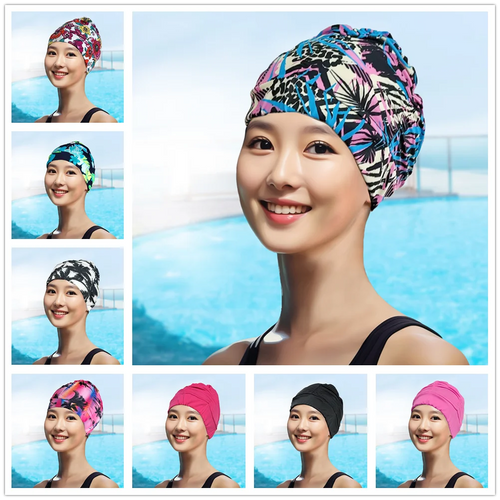 AquaLisse Damen Badehaube für lange Haare | Elastisch & Faltbar | Glattes Komfortdesign