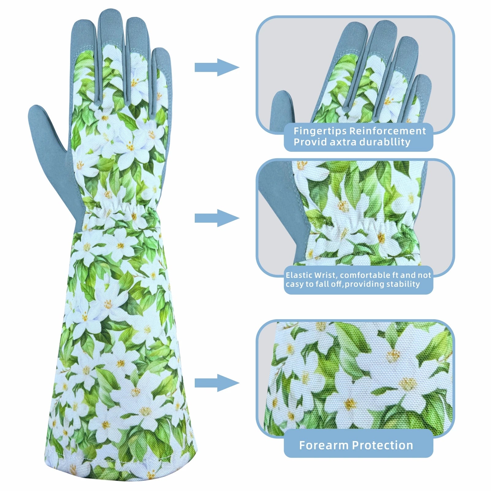 Thornova | Titel: Langärmlige Gartenhandschuhe | Dornensicher mit Verstärkten Fingern & Ärmeln