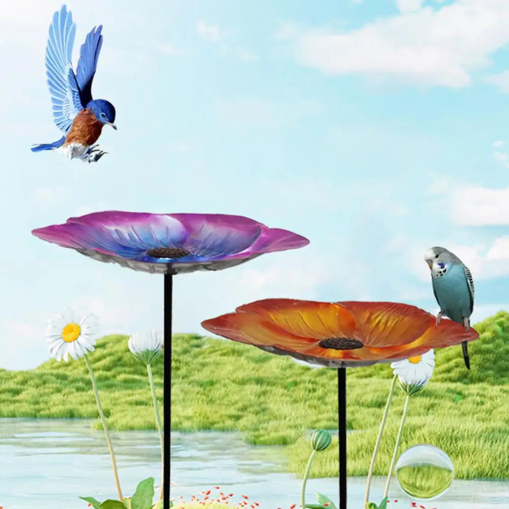 BirdHaven Vogeltränke Metall | 24 cm Durchmesser | Höhenverstellbar 63 cm | Garten & Outdoor Deko