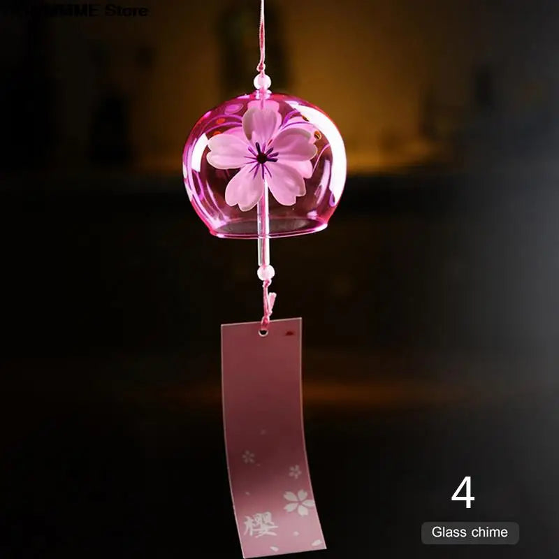 Glass Wind Chime Hanabira | Japanese Style | Clear Sound & Decorative Pendant | Handmade