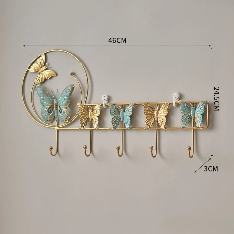 DecoFlutter Wandhaken Schmetterling | Metall Klebehaken | Ohne Bohren | Schlüssel- & Handtuchhalter