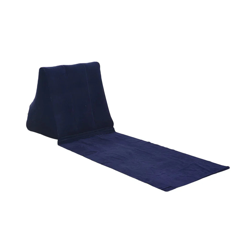 Inflatable Beach Mat with Backrest | Foldable & Comfortable | AirLounge Travel & Camping Recliner Cushion