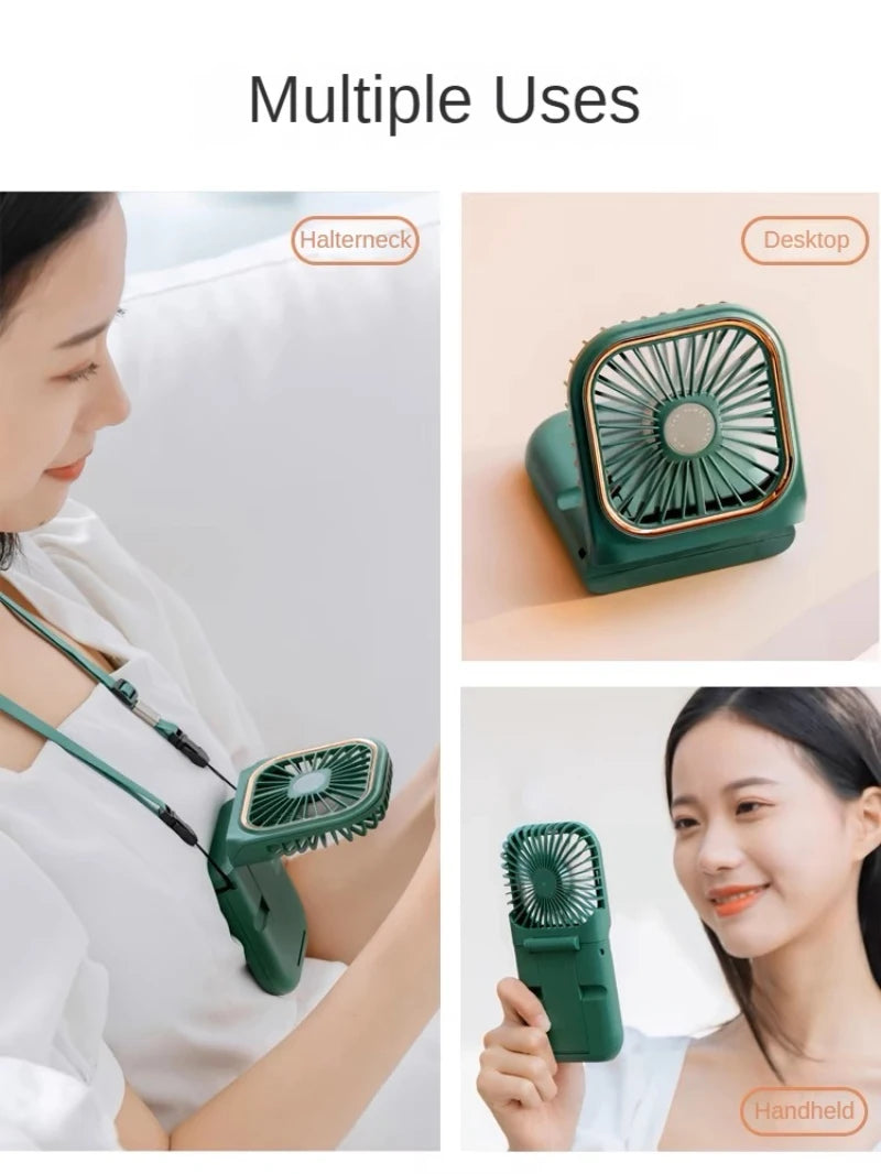 Venturox | Tragbarer USB-Halsventilator | Digitalanzeige & Handyhalterung | 3000mAh Akku