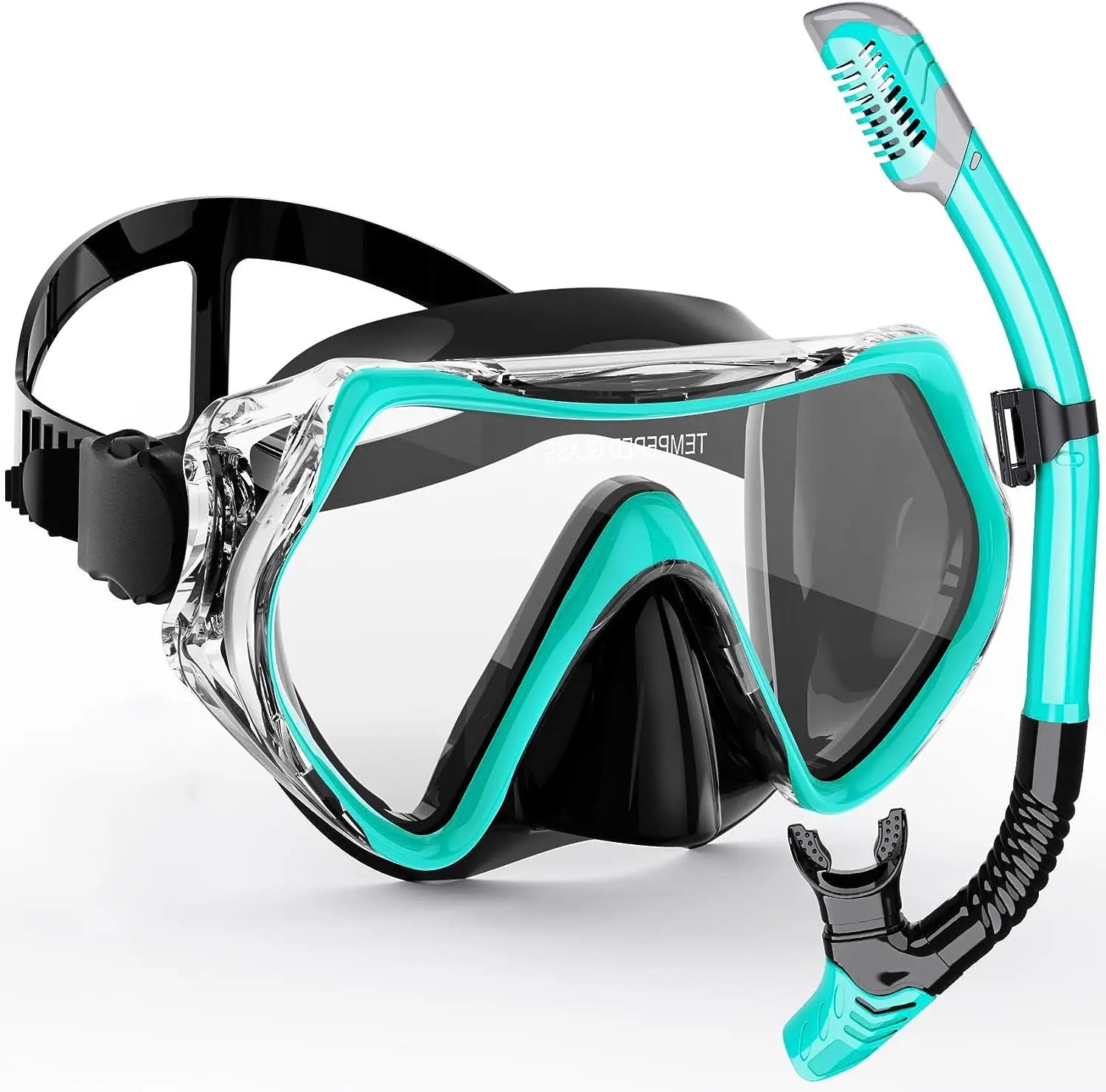 AquaVision Snorkel Mask Set for Adults | Anti-Fog & Impact-Resistant | Silicone Edge & Dry Snorkel | 180° Field of View