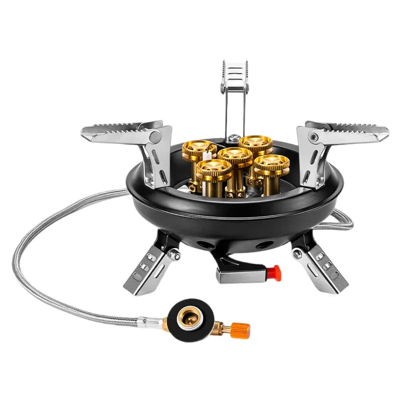 Flamurion Camping Gas Stove 16000W with Piezo Ignition | Foldable High-Pressure Gas Burner for Outdoor & Emergencies | For Butane/Propane