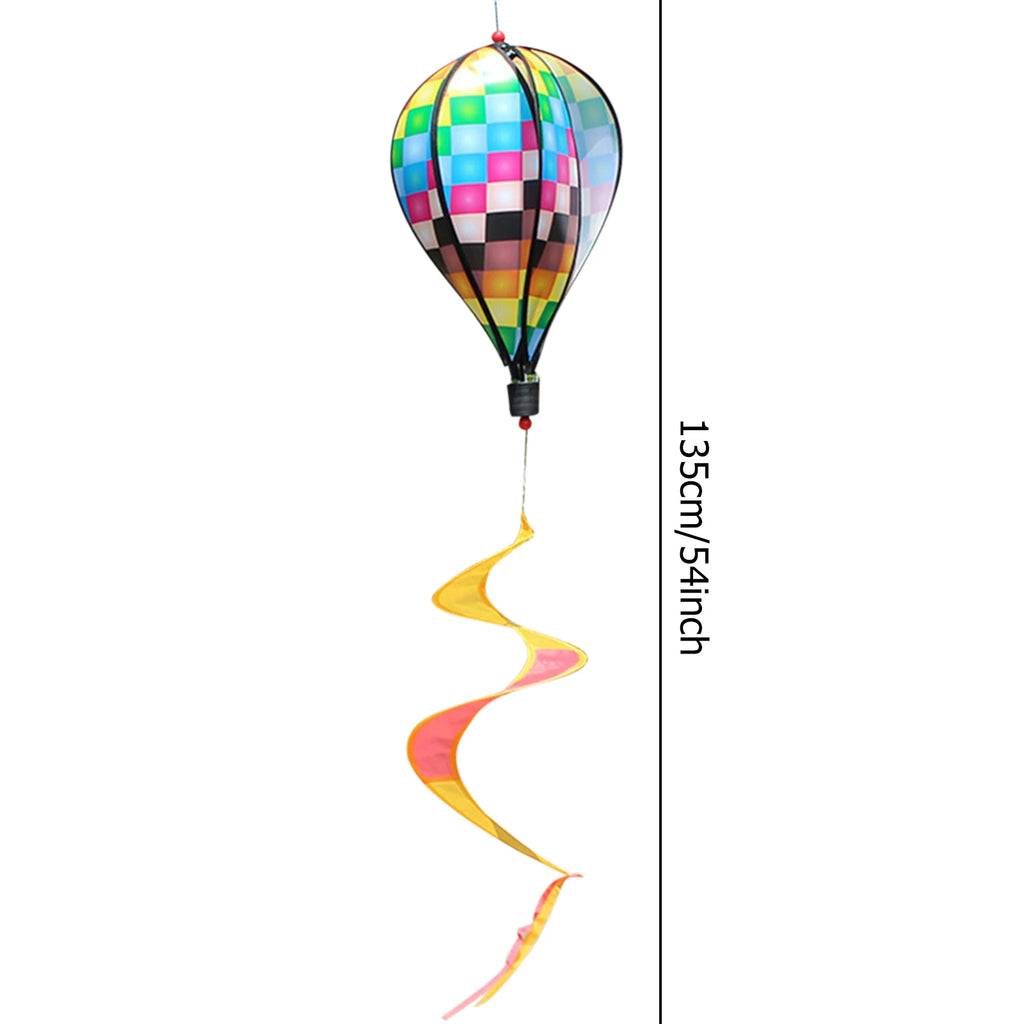 Ventoré Windspinner Heißluftballon 135 cm | Regenbogen Windspiel | Rotierend | Garten Deko Outdoor