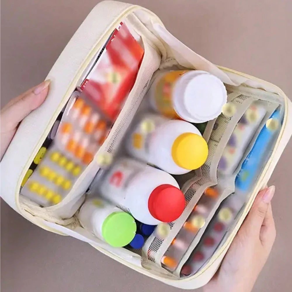 MediMaus Medikamententasche Organizer | Reise Erste-Hilfe Tasche | Pillen & Medikamente Aufbewahrung | Tragbar | Für Haushalt & Outdoor