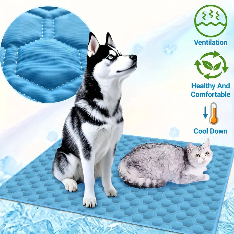 Coolora Pets | Kühlmatte für Hunde & Katzen | Atmungsaktive Selbstkühlende Sommerdecke | Waschbare Haustiermatte