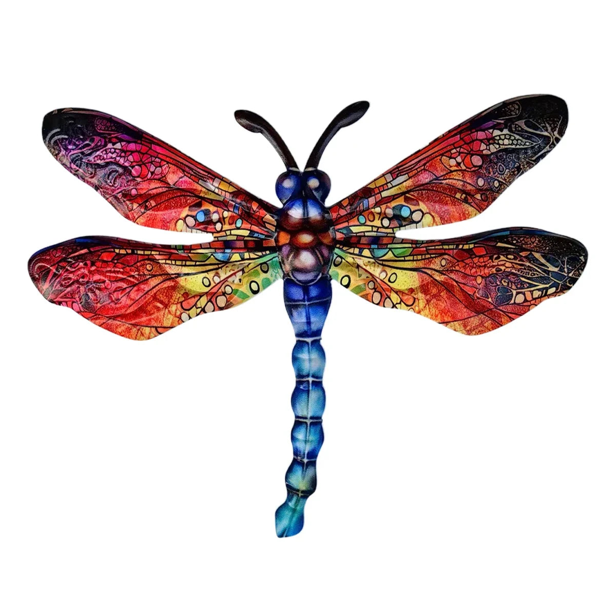 IronFly 3D Metall Libellen Wanddekoration | Schmiedeeisen Skulptur | Garten & Haus