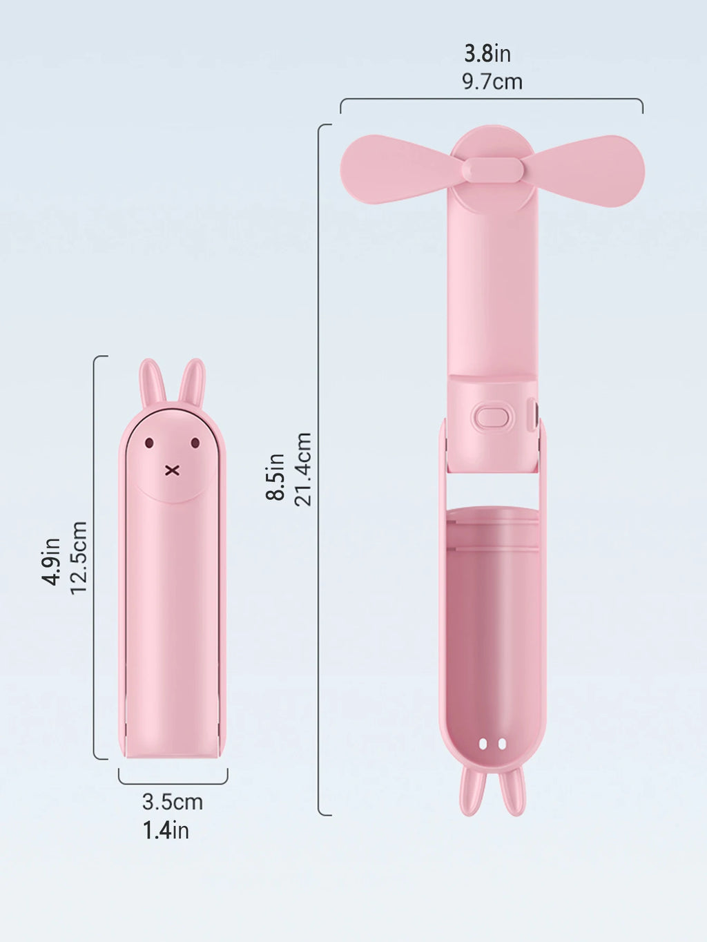BreezeBuddy Mini USB-Handventilator | Wiederaufladbarer tragbarer Tischventilator | Cartoon-Design | Faltbar & kompakt