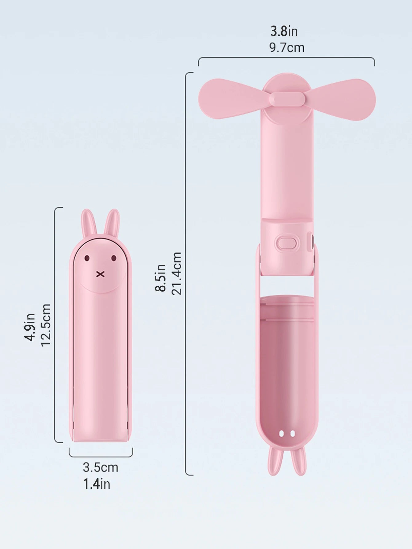 BreezeBuddy Mini USB-Handventilator | Wiederaufladbarer tragbarer Tischventilator | Cartoon-Design | Faltbar & kompakt