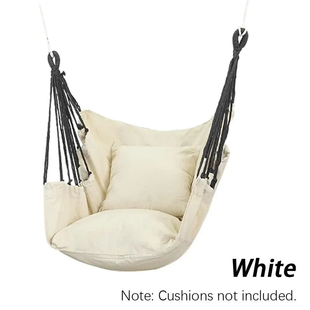 HÄNGELUX Hanging Chair | 250 kg Load Capacity | For Balcony, Garden & Living Room | Soft Cotton Blend – White/Grey/Black