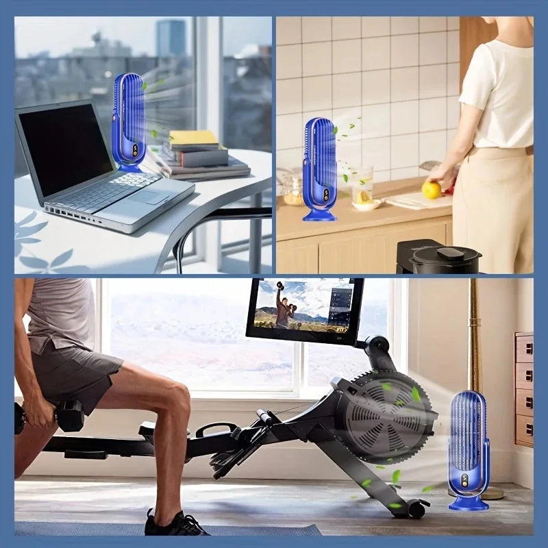 AeroVivo | Tragbarer USB-Ventilator | Dual-Motor | Leistungsstarker Akku | Für Büro, Reisen & Camping