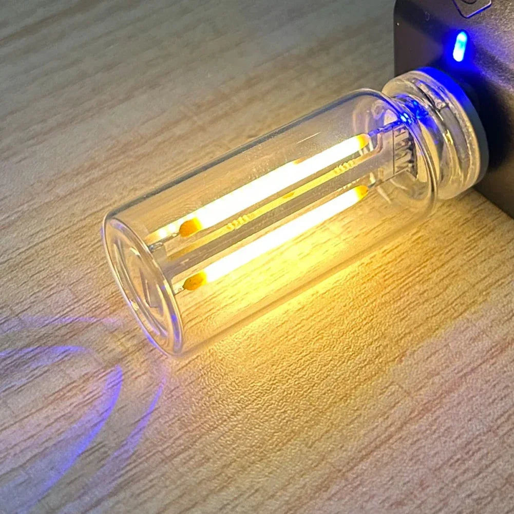 Glowora | USB LED Dekolampe | Spiralfilament | Touch-Dimmung | 5V Retro-Licht | Nachtlicht & Campinglampe