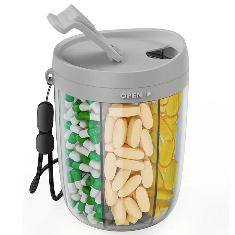 VitaPort Pillenorganizer | 6 Fächer | Reise-Tablettenbox für Vitamine & Nahrungsergänzungsmittel