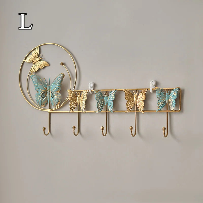 DecoFlutter Wandhaken Schmetterling | Metall Klebehaken | Ohne Bohren | Schlüssel- & Handtuchhalter