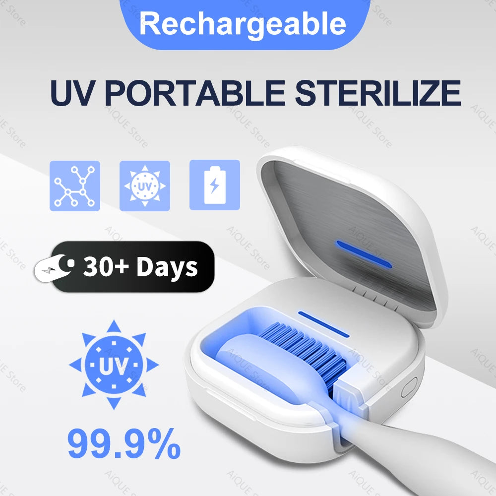 Cleanora Mini UV-Zahnbürstensterilisator 280nm | Tragbares Reiseetui | Wiederaufladbar 350 mAh