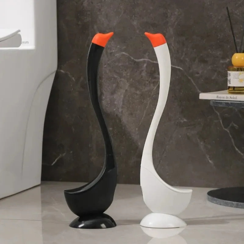 Swanora | WC-Bürsten Set Schwanendesign | Toilettenbürste mit Halter | Dichte Borsten & Langer Griff