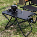SteelFold Campingtisch Faltbar | Leicht & Stabil | Kohlenstoffstahl | Dreibein Design