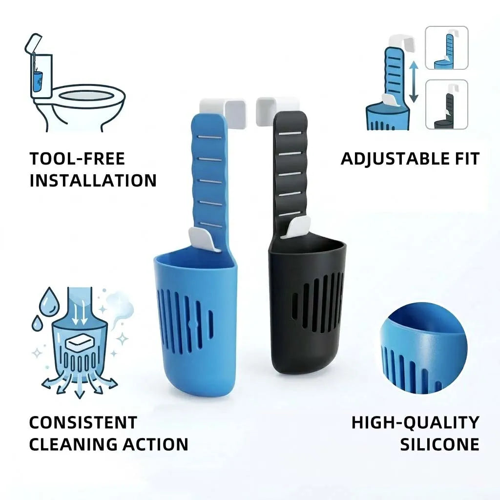 AquaFresh | Silikon WC-Tab-Halter | Flexible Aufhängung für Reinigung & Geruchsneutralisierung