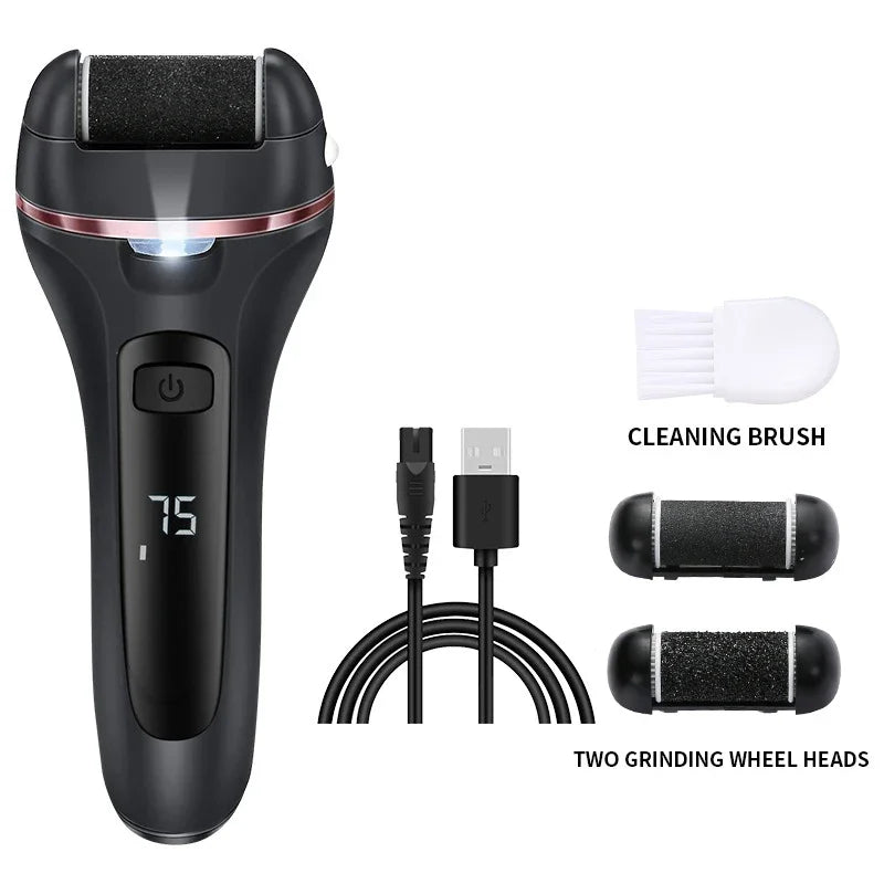 Electric Callus Remover Pediluxe Pro | With 3 Grinding Heads, LED & LCD | Rechargeable & IPX7 Waterproof | For Smooth & Well-Groomed Feet