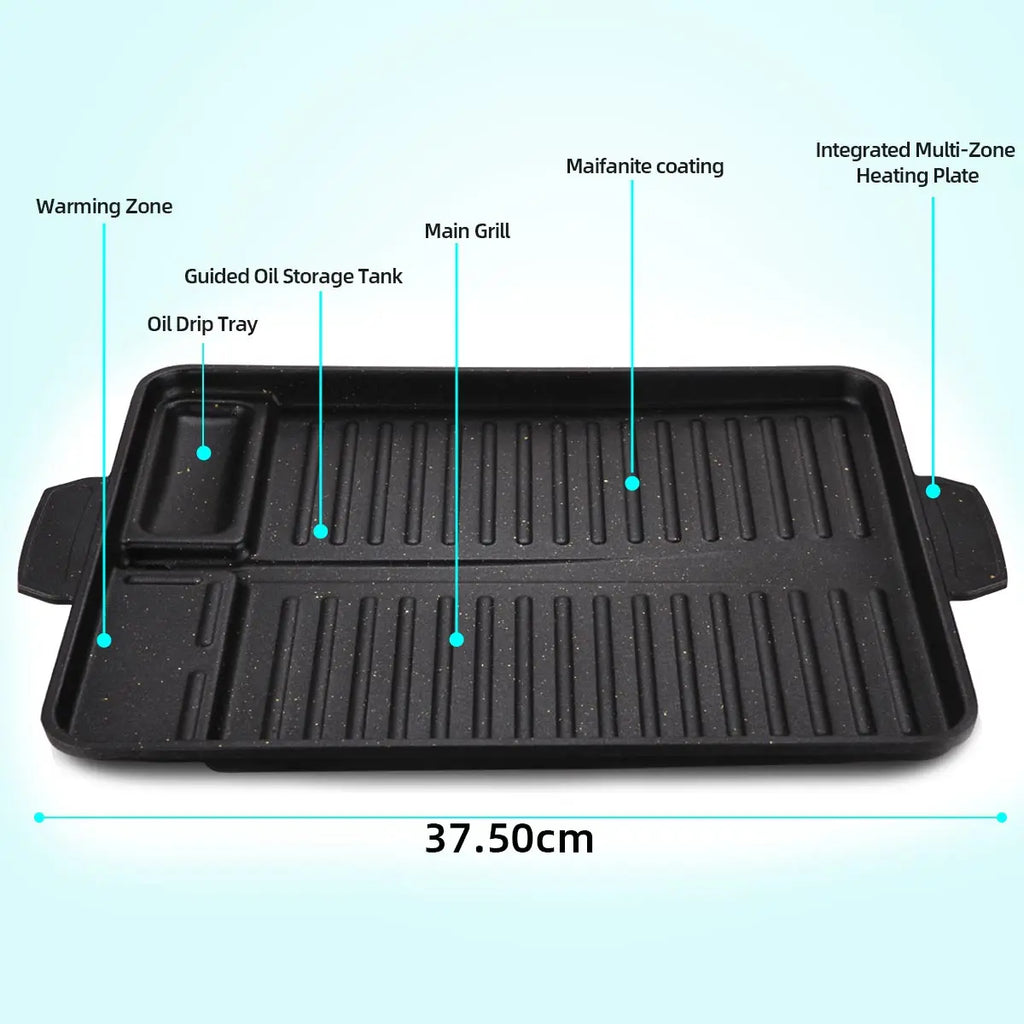 Grillvora BBQ Grillpfanne | Antihaft | Raucharm | Aluminium Grillplatte mit Fettablauf