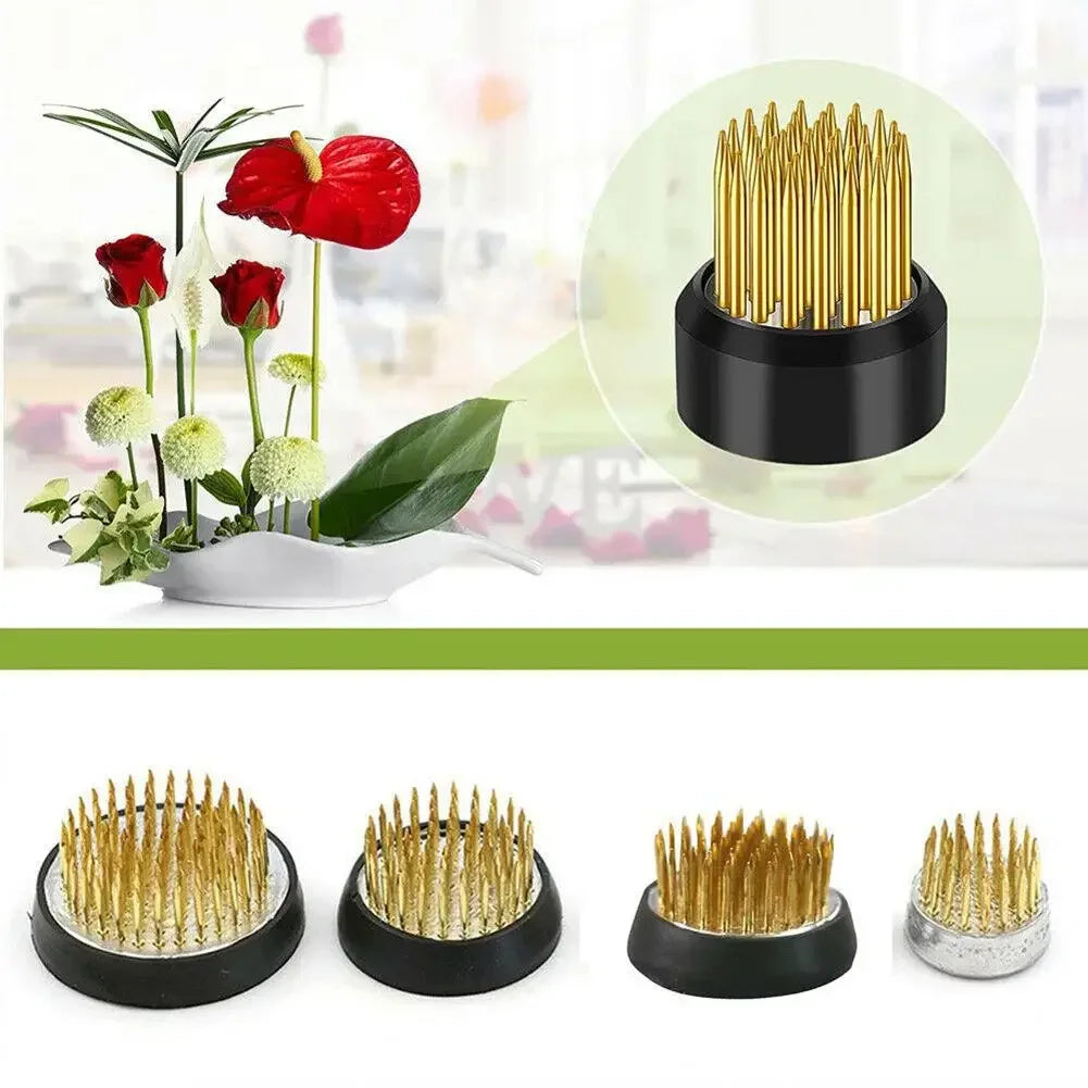 BlütenForm | Ikebana Kenzan Blumenstecker | Messing Blumenhalter für Kreative Blumenarrangements und Vasen