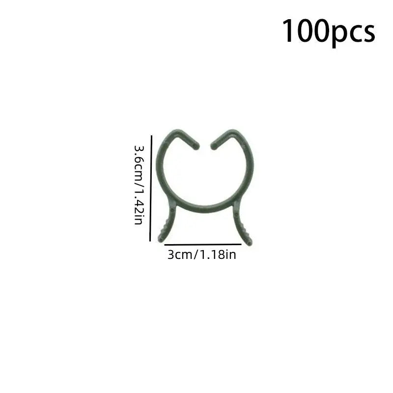 ClimbFix Garden Pflanzenclips 100/200er Set | 3 Größen | Rankhilfe Clips Grün