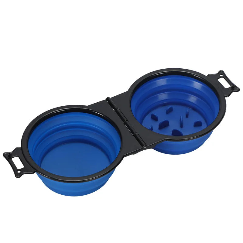 PawSip Duo Reise Napf für Hunde & Katzen | 2-in-1 Doppelnapf faltbar | Tragbar für Outdoor | Wasser & Futter