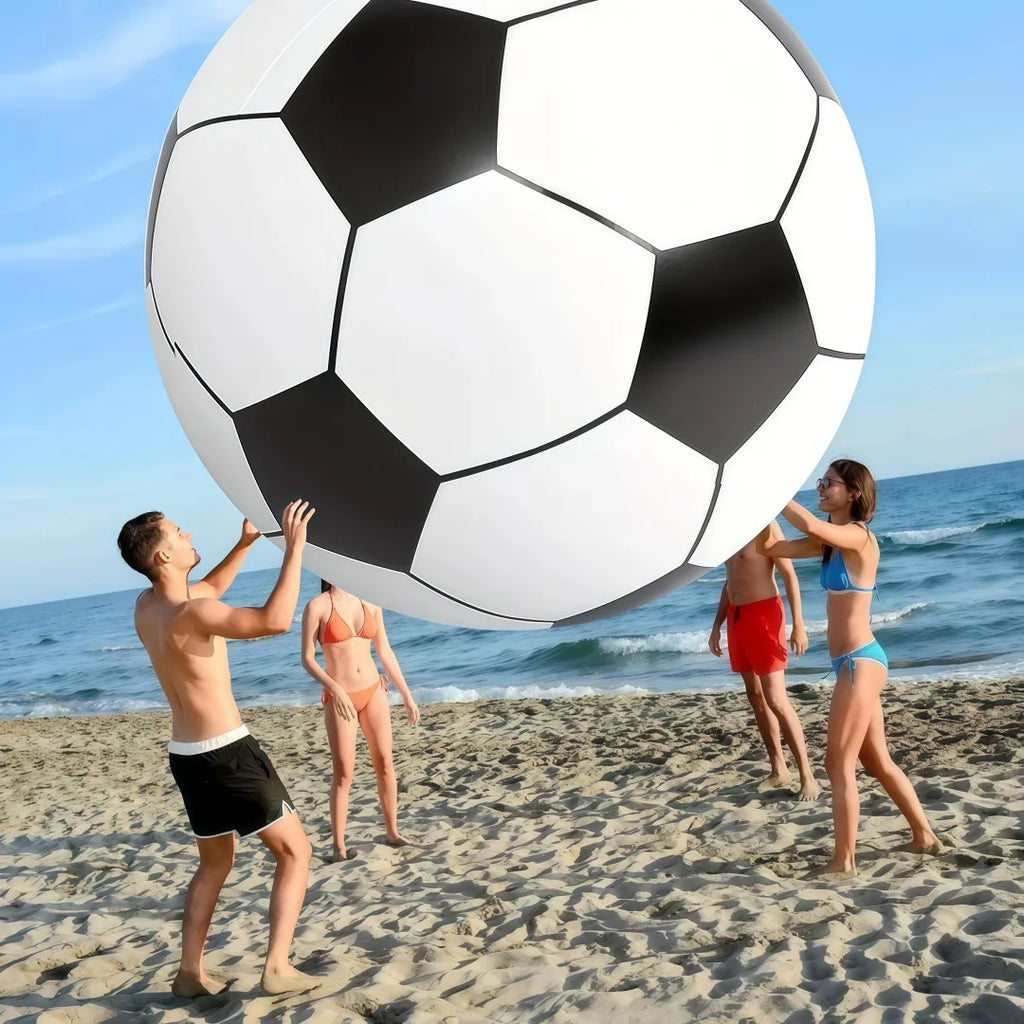 GigantoBall Aufblasbarer Riesen-Fußball | Extra Robustes PVC | Outdoor-Spielball für Garten, Strand & Sport