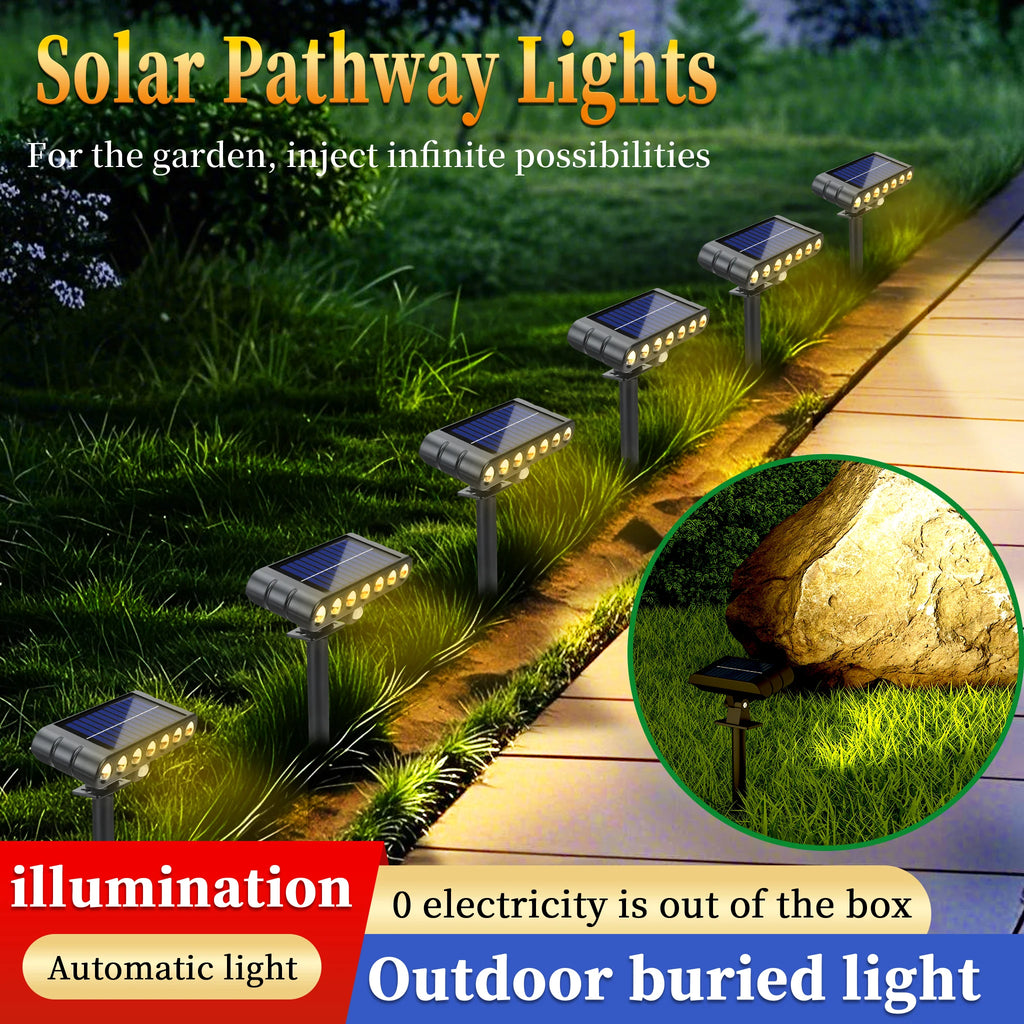 Solenza Solar-Gartenstrahler | 7 LED | 120° Verstellbar | Wetterfest | Warmweiße Außenbeleuchtung