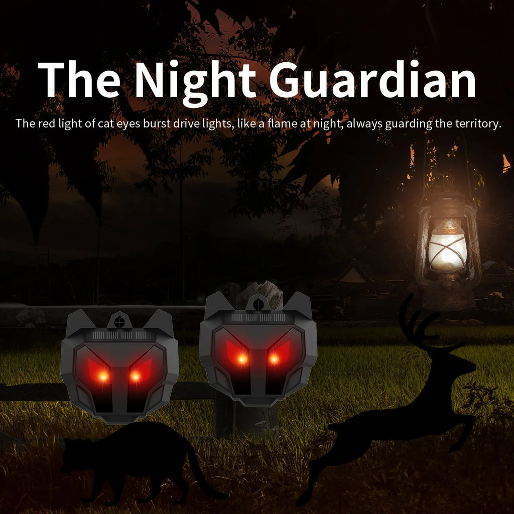 NightGuard Solar | Solar Tiervertreiber mit LED-Blitzlicht | Wasserdichter Wildtier-Abschrecker für Garten, Hof & Hühnerstall