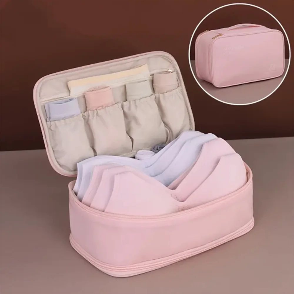 IntimaLux Tragbarer Doppel-Lingerie Organizer | Nylon Aufbewahrungsbox | Reise & Zuhause