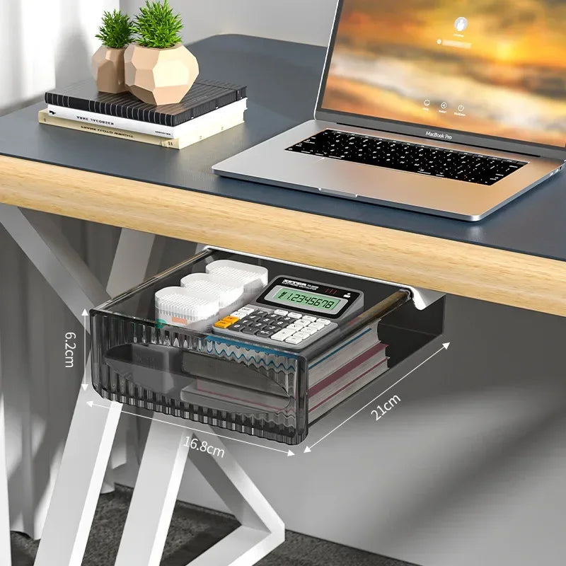 Deskora Untertisch Schublade | Ausziehbar & Unsichtbar | Kunststoff Organizer