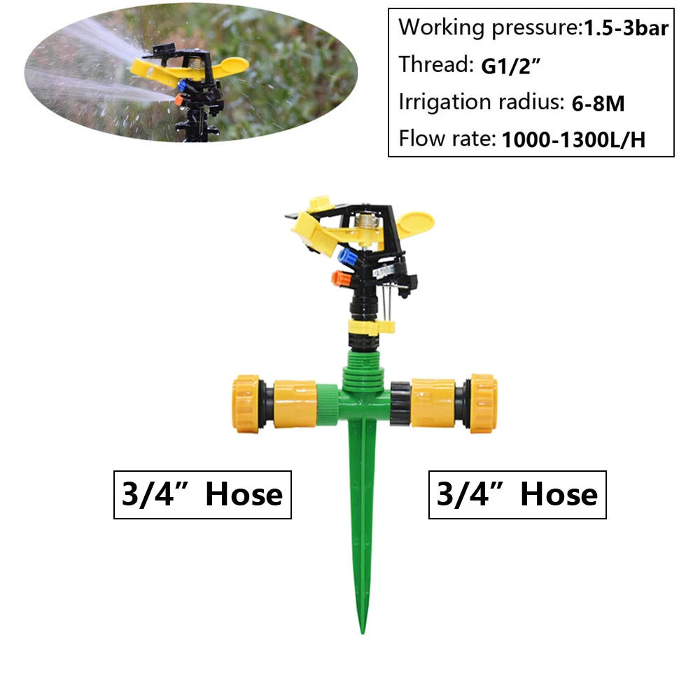HydroSpin Rasensprenger 360° | 1/2" Außengewinde | 5–12 m Reichweite