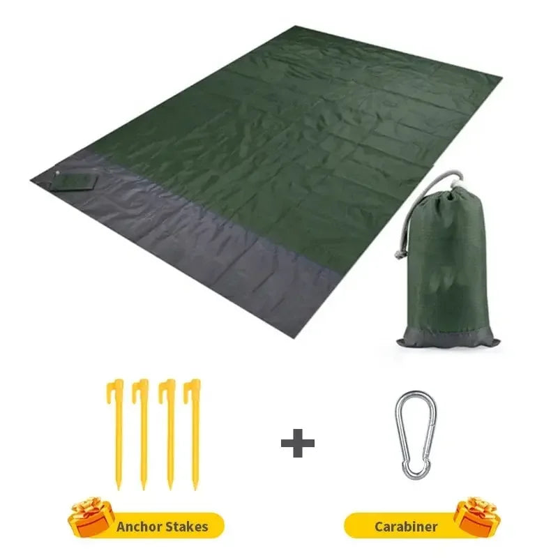 AeroLoom Beach Blanket | XXL 210x200 cm | Waterproof & Sand-free | Ultralight & Portable