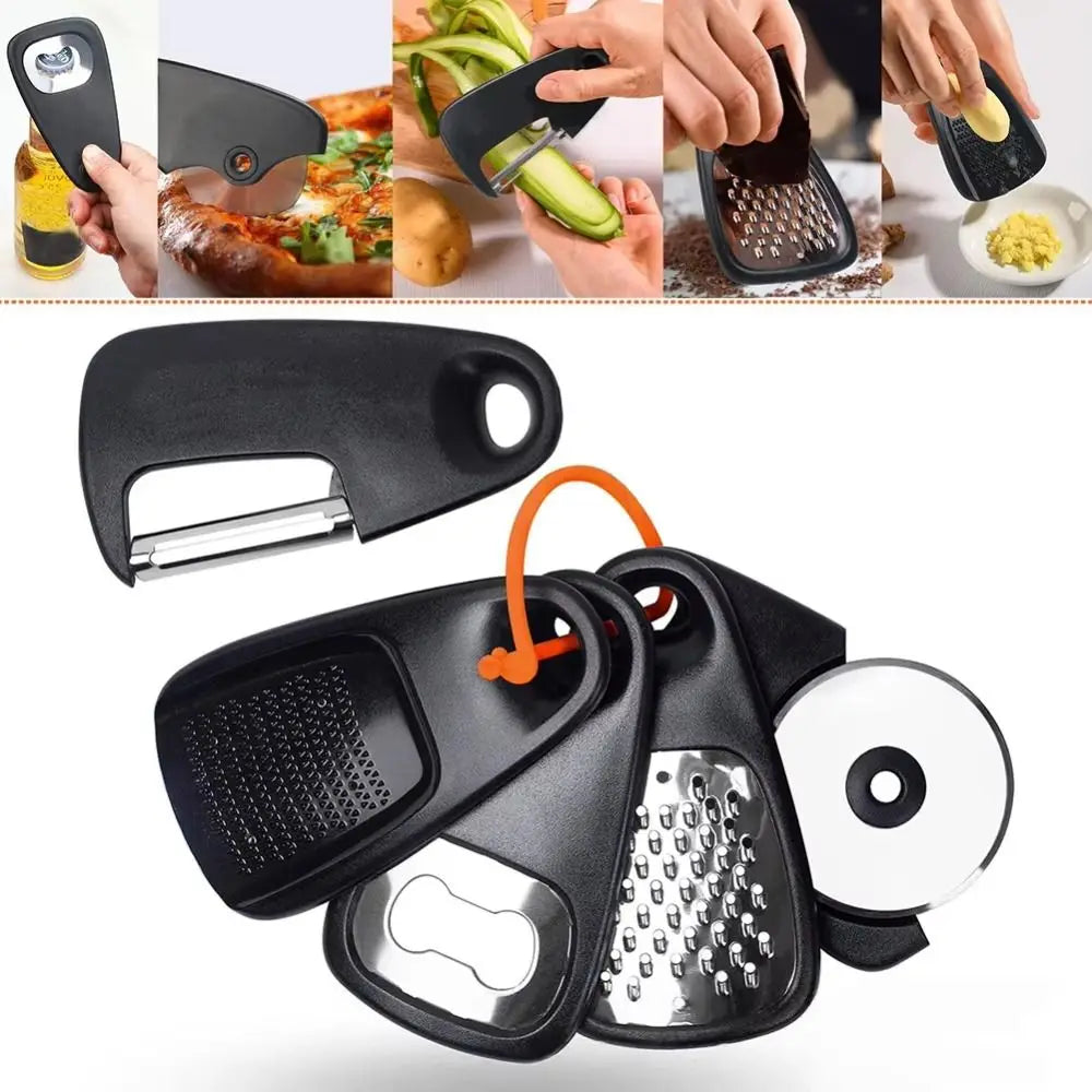 Campixor Camping Küchenutensilien Set | 6-teilig | Kompakt & Platzsparend | Multifunktionale Kochtools