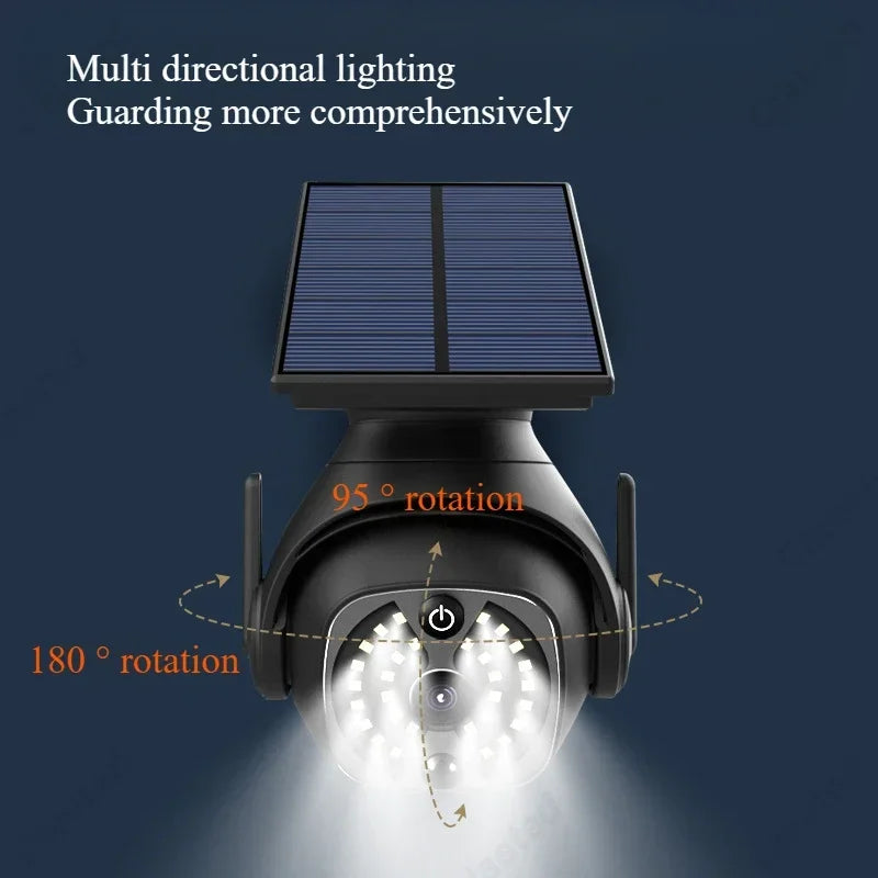 Securea Solar Wandleuchte mit Bewegungsmelder | LED Sicherheitslicht Kamera Design | IP65 Outdoor Lampe