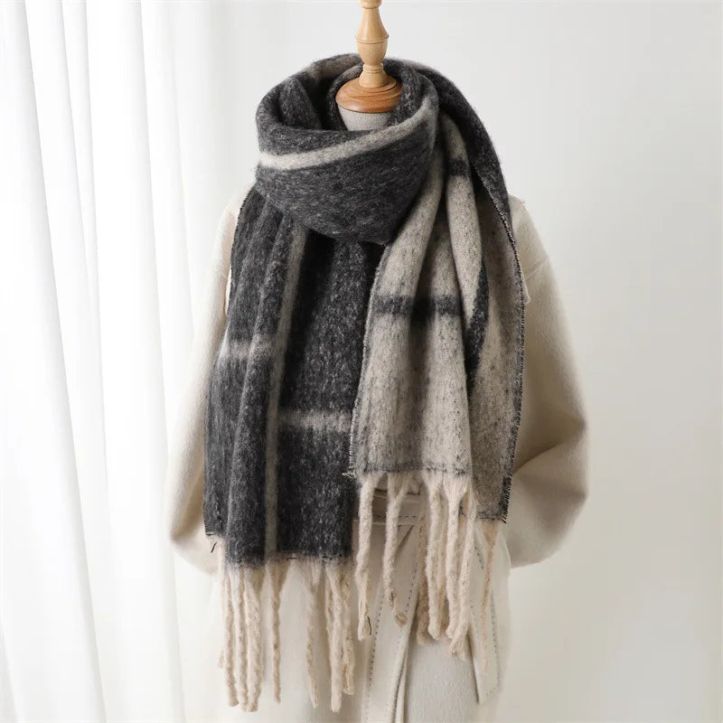 CashmiraLux | Women's Winter Scarf & Stole | Cashmere-Pashmina Mix | 220×42 cm | With Fringes