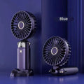 Breezento Mini Handventilator | 5 Windstufen | Tragbarer USB Tischventilator mit Handyhalter | Leiser Taschenventilator