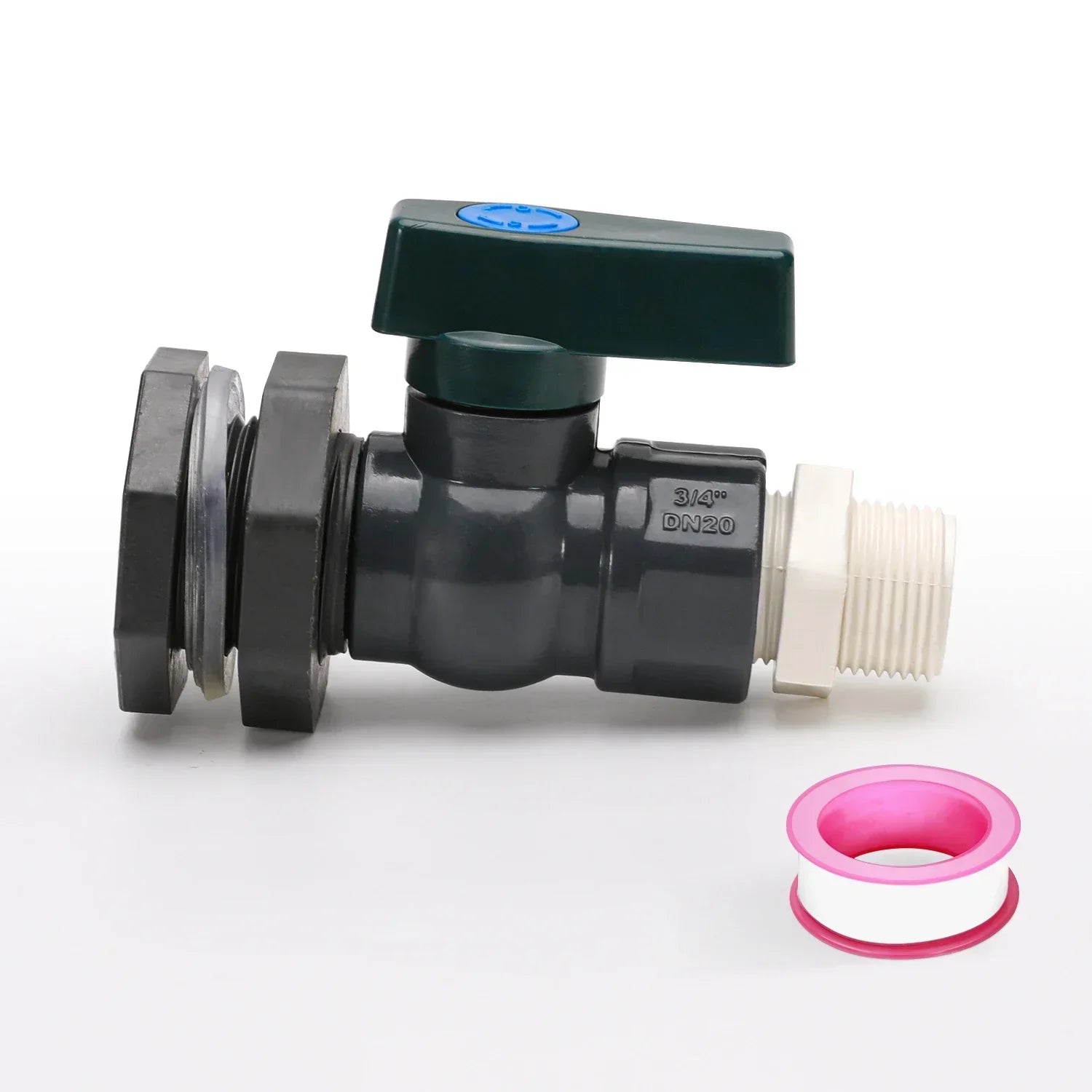 AquaPorta Regenfass Wasserhahn Set | PVC Auslaufhahn 3/4 Zoll | Fassanschluss Adapter | Dichtungsset für Regentonne