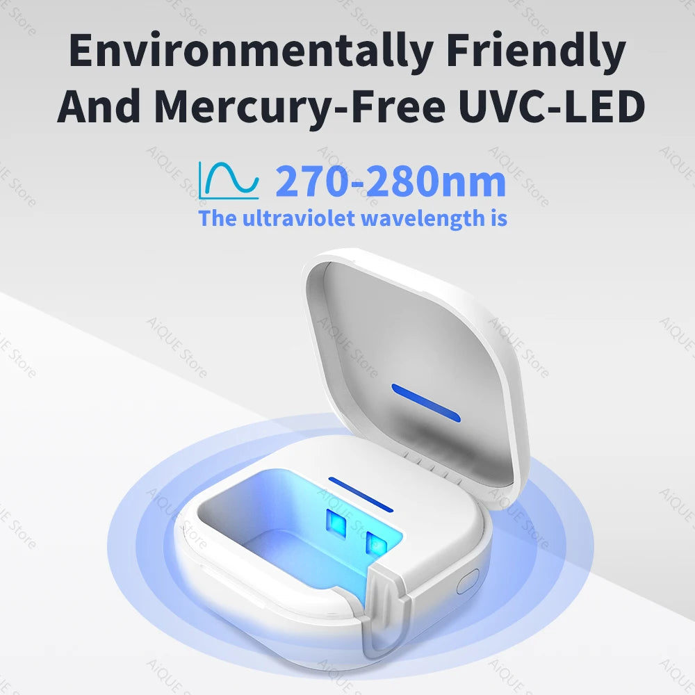 Cleanora Mini UV-Zahnbürstensterilisator 280nm | Tragbares Reiseetui | Wiederaufladbar 350 mAh