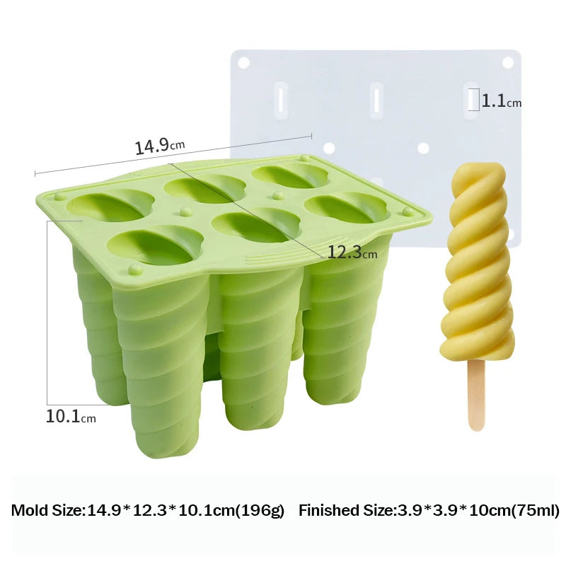 Glacelle Eis am Stiel Form 6er Set | Schnelles Gefrieren | Silikonform mit Deckel & Stielen | Wiederverwendbar