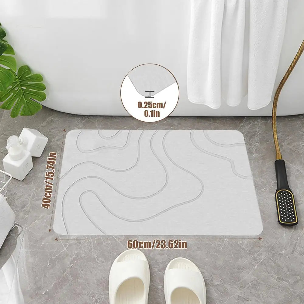 Drysera Bath Mat | Stone Look Bath Mat | Quick Drying & Non-Slip | 40 × 60 cm | Diatomite & Rubber