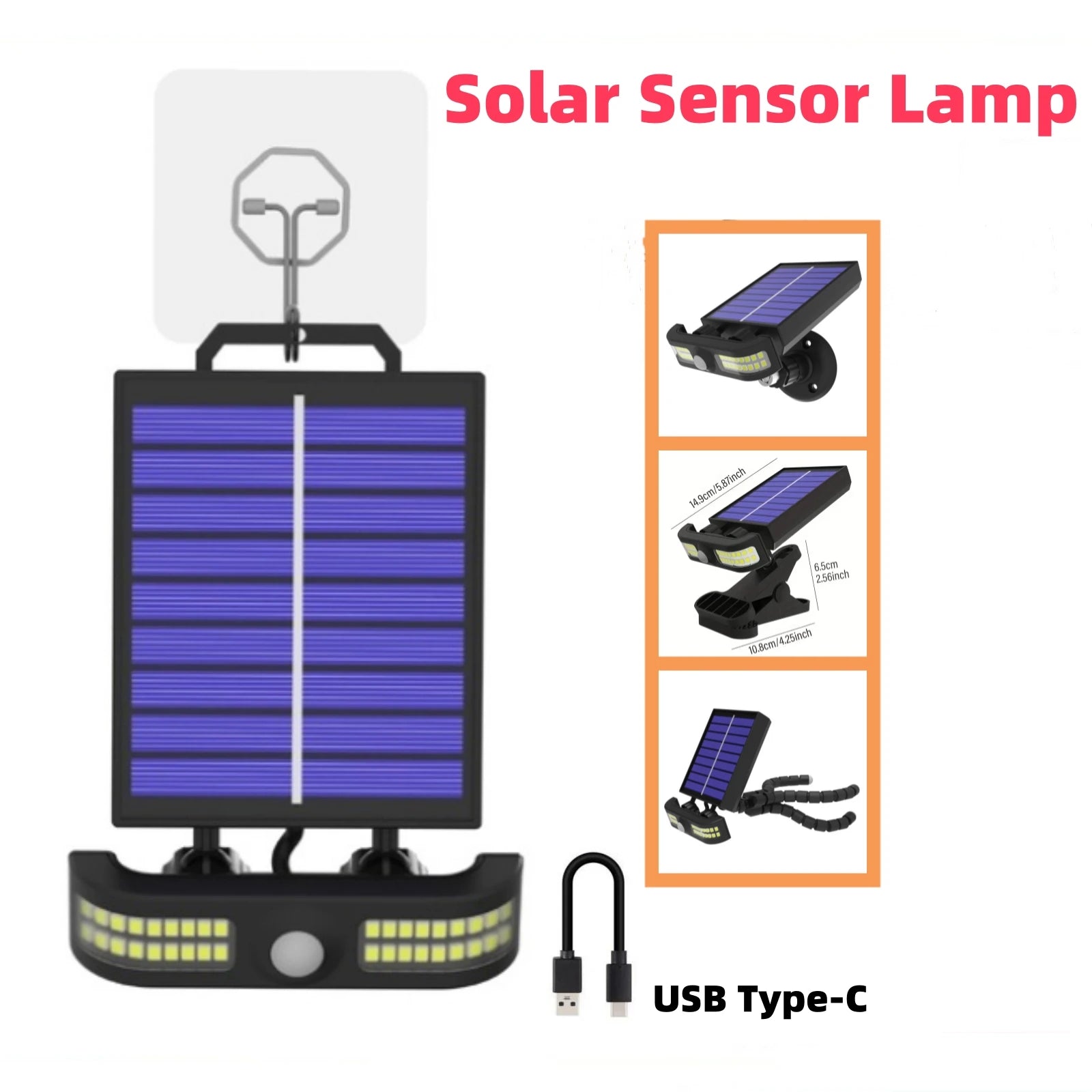 LumiCrest Solar Clip Licht mit Bewegungsmelder | 40 LED | USB wiederaufladbar | Wasserdichte Outdoor Lampe