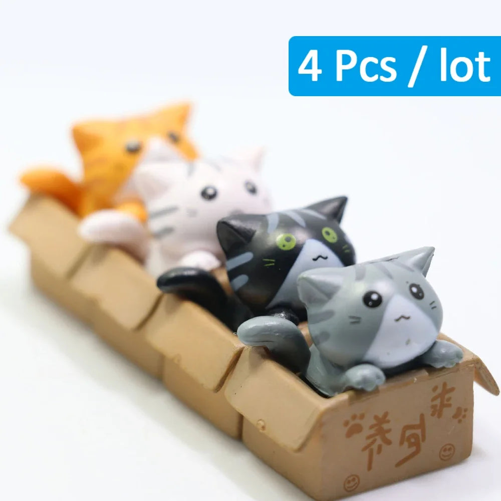 Miezella | Kawaii Mini Katzenfigur | Niedliche Dekofigur für Zuhause, Auto, Garten und Schreibtisch