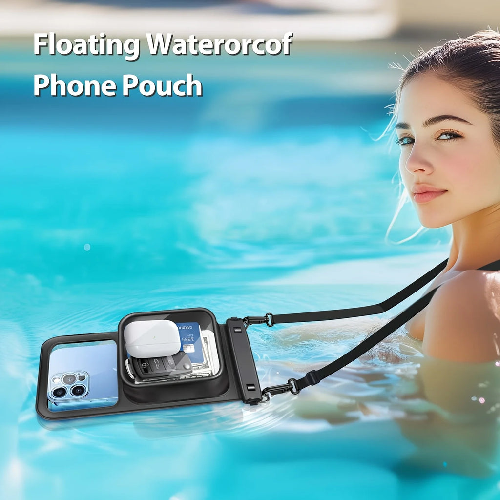 AQUASHIELD Wasserdichte Handytasche | IPX8 Schutz | mit Zusatzfach | Strand & Wassersport Hülle