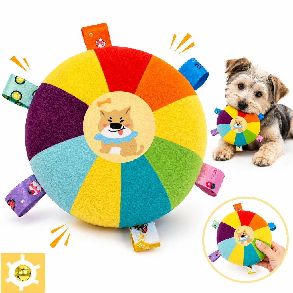 BiteBello Hundespielzeug Plüsch Frisbee | Quietschend | Cartoon-Design | Für Welpen & kleine Hunde | Bissfest & verschleißfest