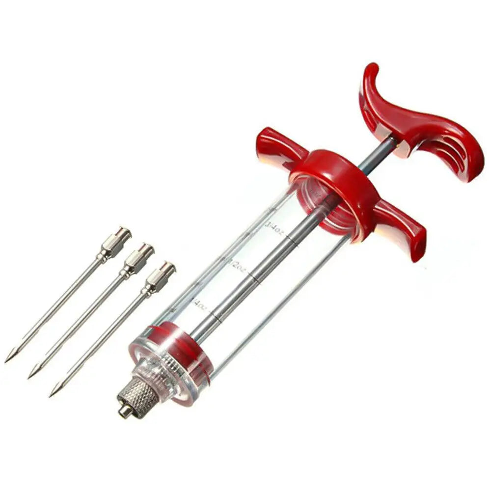 FlavorCore | Marinadenspritze für BBQ & Fleisch | 30 ml | 3 Edelstahlnadeln | Lebensmittelgeeignetes PP